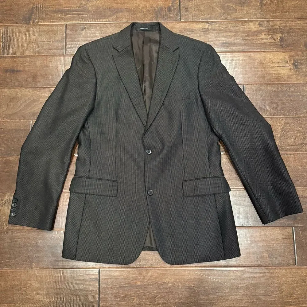 Hugo Boss Mens Blazer Sport Coat Two Button Casual Jacket 40L Wool Silk Blend
